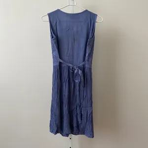 Mamta Boho Beachy Lagenlook Embroidered Button Midi Dress S Purple thumbnail 7