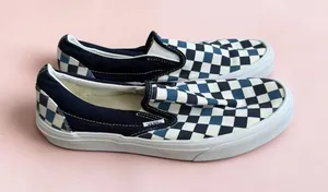 VANS Blue Checkerboard Slip On Sneakers Size Mens 6.5 Womens 8 thumbnail 1
