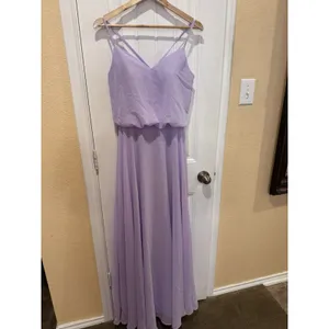 White House | Black Market Leah Floor Length Spaghetti Straps Chiffon Bridesmaid Dresses size 4 thumbnail 3