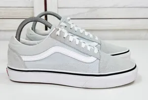 Vans Old Skool Suede Canvas Low Tie Lace Up Sneakers Powder Blue 6 Men 7.5 Women thumbnail 1