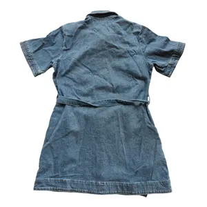 Free Assembly‎ NWT 48Y Floral Embroidered Denim Mini Shirt Dress Medium Wash XL thumbnail 6