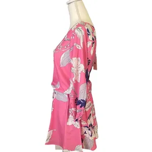 Yumi Kim Pink Floral One Shoulder Mini Dress Women’s size Small NWT‎ thumbnail 6
