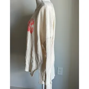 Aerie Waffle Knit Graphic Sweatshirt Do What Makes You Happy Size XL thumbnail 3