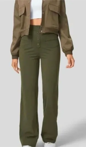 Halara Day Stretch High Waisted Wide Leg Pants Olive Green Athleisure Comfort thumbnail 1
