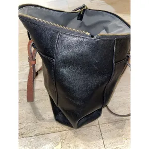 Fossil Rachel Leather Tote‎ Handbag Black/Brown Purse Shoulder Bag MSRP $230 thumbnail 7