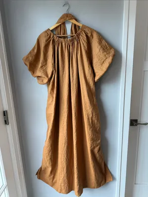 DISSH Doe Linen Maxi Dress Tan Size 4 thumbnail 4