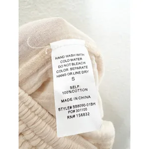 NWT Bohme Avery Crinkle Joggers Oatmeal Size Small Bohemian Balloon Leg Cotton thumbnail 7