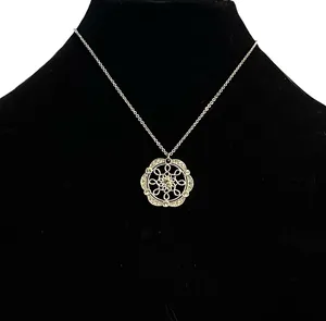 Vintage Avon Rhinestone Marcasite Sun Pendant Necklace thumbnail 1