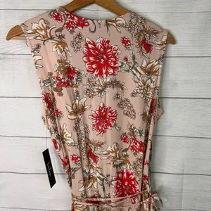 Lulus Floral Wrap Dress Best In Bloom Blush Tassel Sleeveless V-Neck Mini M NEW thumbnail 7