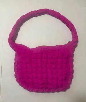 Hot Pink Padded Quilted Crossbody Shoulder Bag Fuchsia Pink Neon Barbie E-Girl thumbnail 1