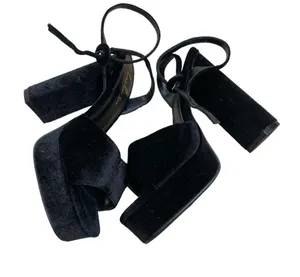 Lulus Gorgyy Black Velvet Open Toe Platform Sandals thumbnail 3
