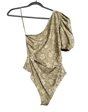 Anthropologie Floral One-Shoulder Bodysuit thumbnail 1