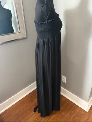Juicy Couture Y2K Smocked Strapless Maxi Dress Boho Minimalist Large thumbnail 5