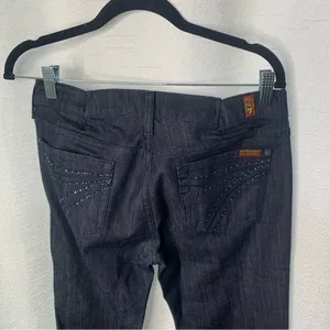 7 for all mankind embellished dojo boot cut equestrian‎ jeans size 30 western thumbnail 7