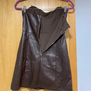 Astr The Label Brown Carmen Faux Leather Strapless Mini Dress - Size Small thumbnail 2