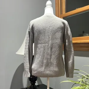 Gap Boatneck Sweater Heather Gray Women's Small thumbnail 3