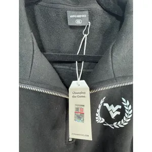 Hype and Vice Crop XL Black West Virginia WVU Half Zip Sweatshirt Collegiate New thumbnail 3