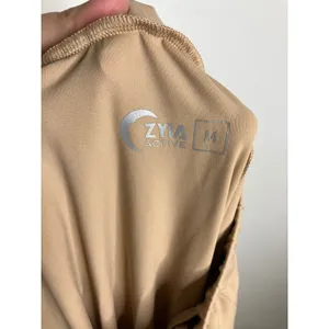 Zyia Active Wide Leg Pants Womens Medium Tan Excellent Stretch Pockets Yoga thumbnail 6