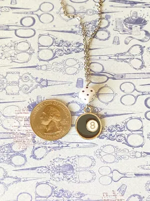 Handmade 8 ball & dice grunge funky unisex necklace🎲8️⃣🖤 thumbnail 7