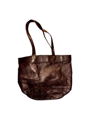 Yih Jou 605 Brown Genuine Leather Textured Large Tote Bag thumbnail 2