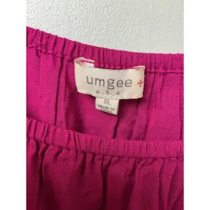 Umgee Magenta Off the Shoulder Embroidered Bell Sleeve Boho‎ Blouse XL Purple thumbnail 3