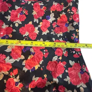 Black Floral Satin Cami Red Rose Print Y2K‎ Romantic Tank S/M Adjustable Straps thumbnail 4