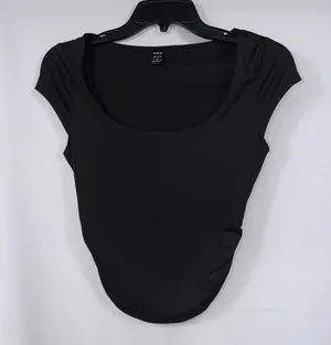 SHEIN Black Scoop Neck Fitted Top Size Small thumbnail 1