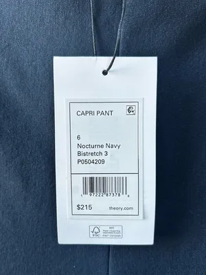 Theory Capri Pants in Nocturne Navy Blue Size 6 NWT Quiet Luxury Preppy thumbnail 6