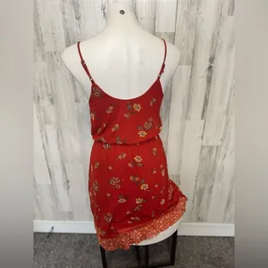 xhilaration Red dress floral size XSMALL thumbnail 2