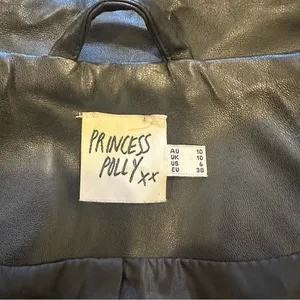 Princess Polly Faux Vegan Leather Motto Jacket size 6 thumbnail 7