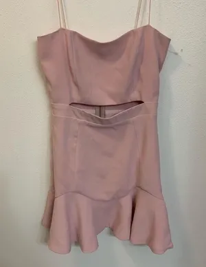 Light pink Cutout White fox Mini dress thumbnail 2