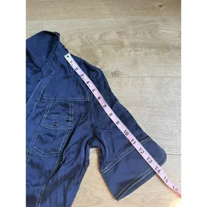 EUC Cache short sleeve pearl snap blue button up pockets western SILK size S VTG thumbnail 7