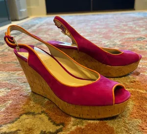 Nine West Cork Wedge Shoes Peep Tow Size 7 thumbnail 4