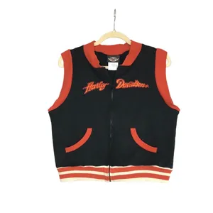 HARLEY DAVIDSON Full Zip Top Women L Black/Orange 2005 Festival Moto Biker VTG thumbnail 8