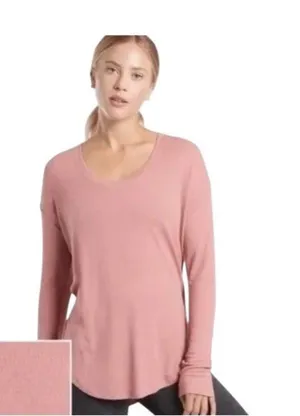 Athleta Cloud Light Scoop Neck Top Pink Size L Athletic Workout Gym Athleisure thumbnail 1