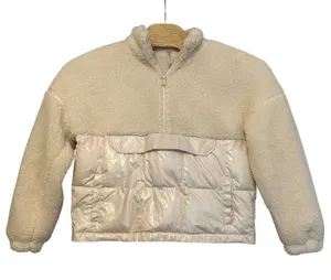 Fabletics Size Medium Nelly Mixed Media Half Zip‎ Ivory Pocket Pull Over Sherpa thumbnail 1