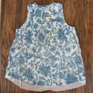 Anthropologie Shimmering Floral Blouse thumbnail 4
