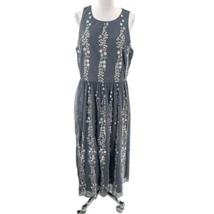 Anthropologie BHLDN‎ Floral Embroidered Holiday Parsons Dress Sz 14 thumbnail 5
