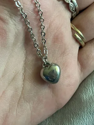 chubby silver heart necklace thumbnail 1