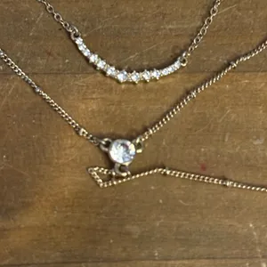 Express gold tone triple layered rhinestone Y necklace thumbnail 3