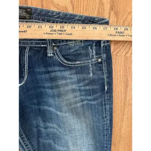 Vintage Rerock Express Barley Boot Cut Embroidered Low Rise Jeans 12R Y2K Grunge thumbnail 5