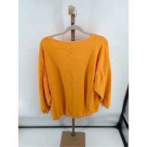 Aerie yellow orange women’s sweatshirt size medium 100% cotton thumbnail 12