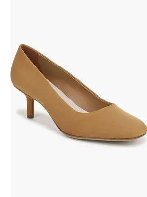 NEW Franco Sarto Linza Square Toe Pump 7 M, WARM CAMEL Kitten Heel thumbnail 2