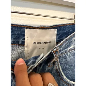 One Teaspoon Sz 26 Outlaws Low Waist Button Fly Cut Off Denim Blue Jean Shorts thumbnail 3