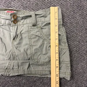No Boundaries Y2K Sage Green Cargo Micro Mini Skirt sz 9 Low Rise Utility Cotton thumbnail 3