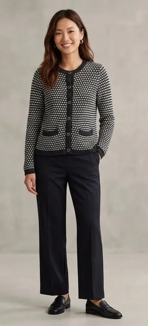 Banana‎ Republic Womens Size Small Metallic Textured Knit Cardigan Sweater Black thumbnail 1