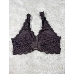 Aerie Brown Lace Bralette | Floral Lace | Size M thumbnail 2