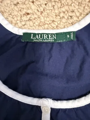 Lauren Ralph‎ Lauren Navy Nautical Sleeveless Cotton Dress Small Preppy thumbnail 6