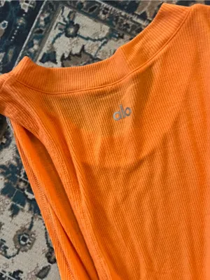Alo Sleeveless Ribbed Tank Top - Bright Orange thumbnail 7