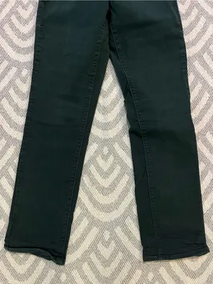 LEVI’S Women’s Mid Rise 505 Straight Leg Hunter Green Denim Jeans 27 thumbnail 3
